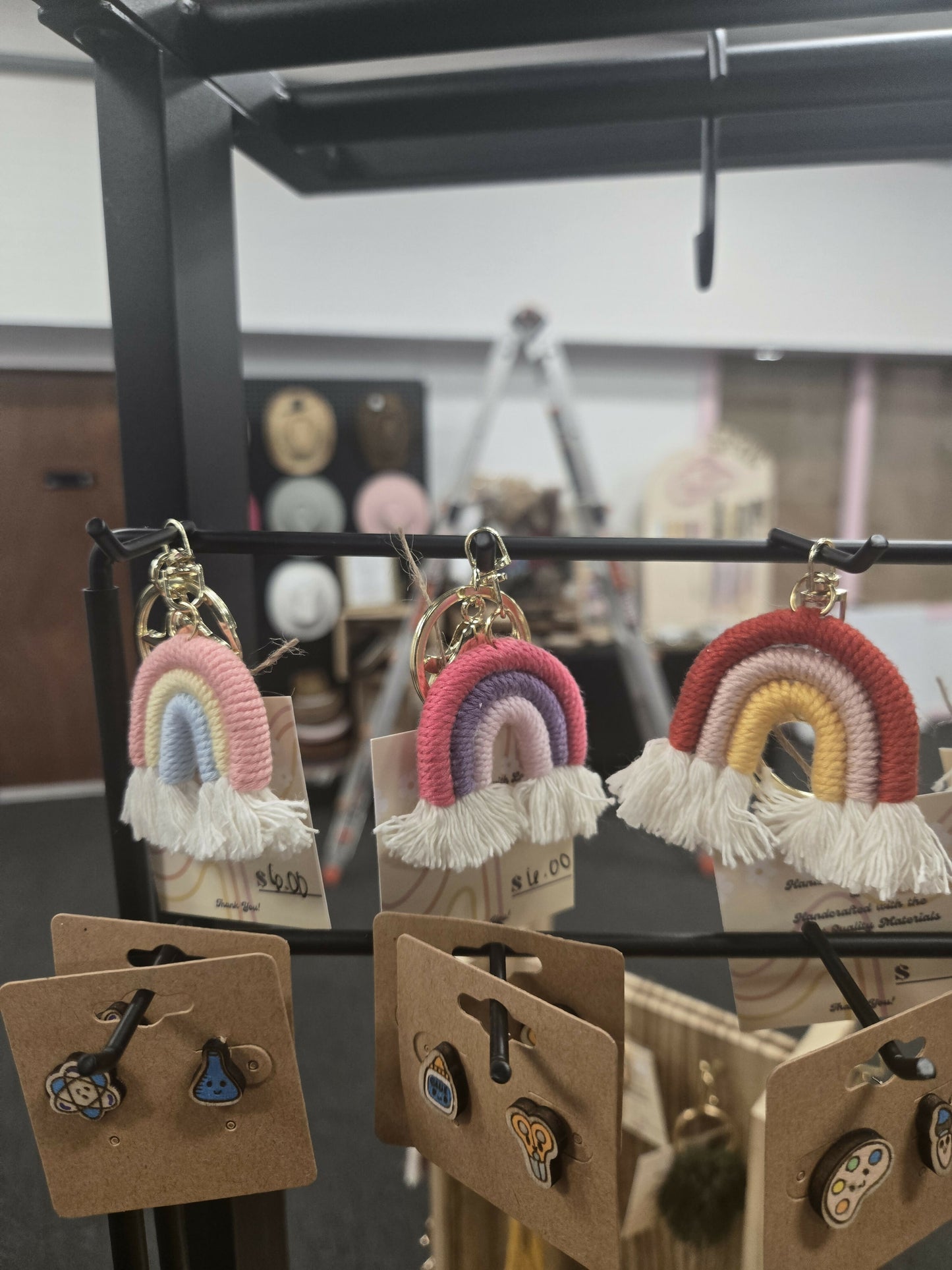 Macrame Rainbow Keychain-Sm