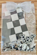Boujee DIY checkered lv tie set